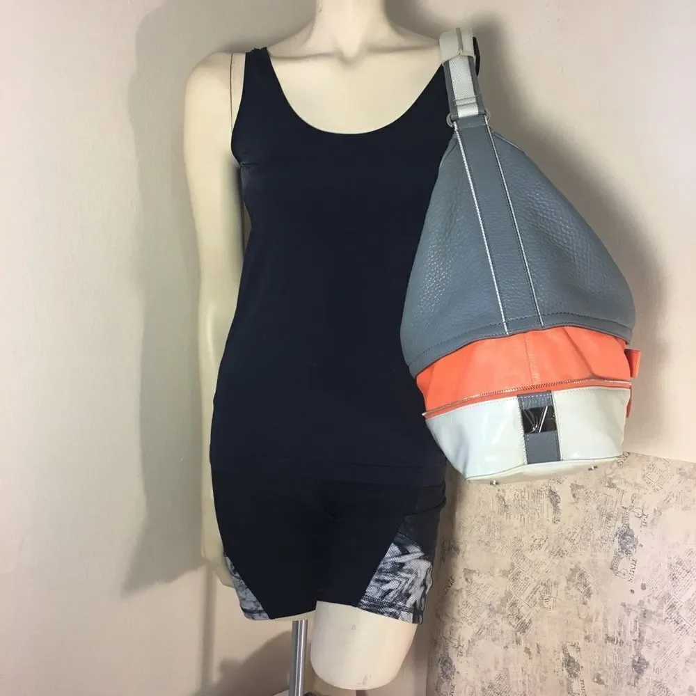 Diane von Furstenberg Multicolor Leather Tote Colorblock Designer Shoulder Bag